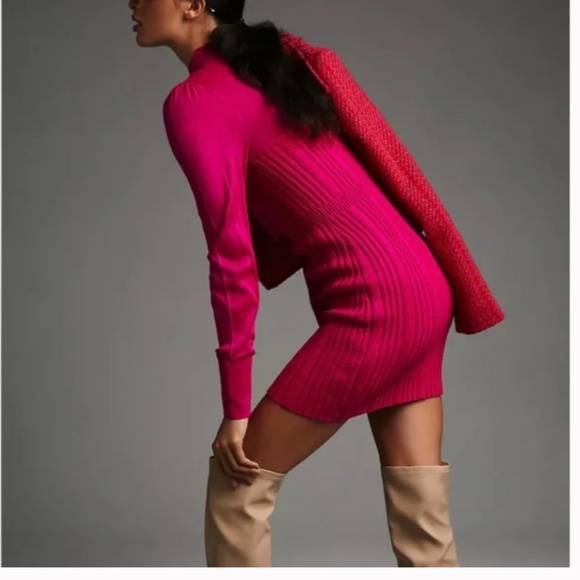 Turtleneck Sweater Hipster Hippie Art Chic Glam Romantic Sexy Sweetheart Dress - Picture 8 of 9